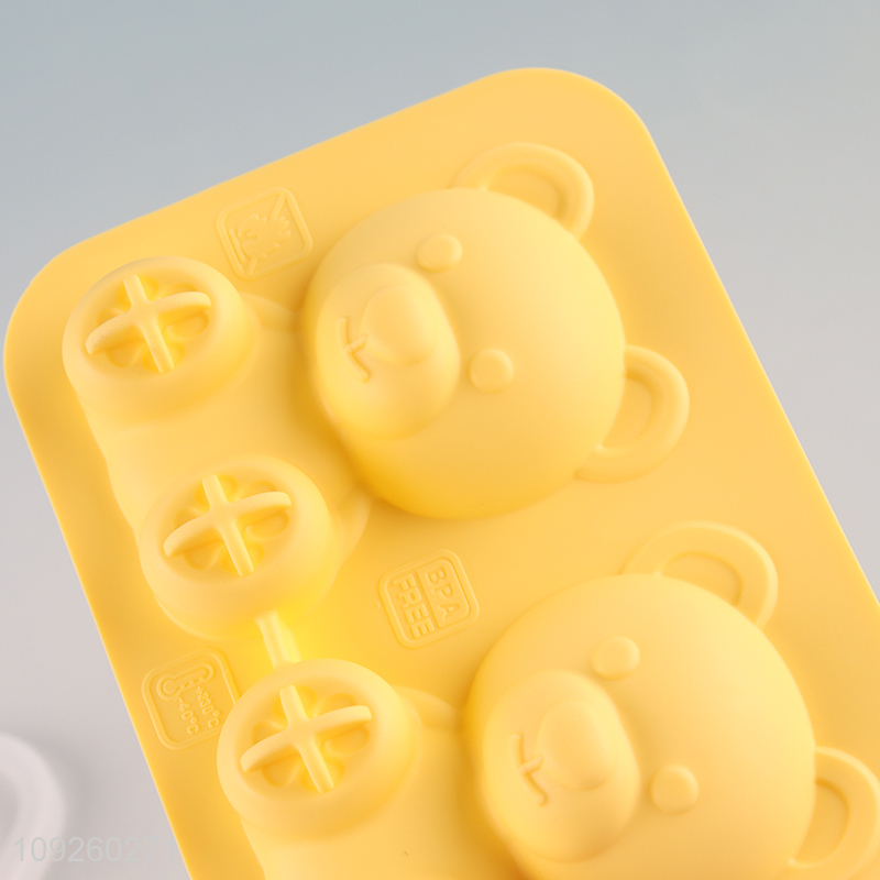 New Arrival 3D Bear Ice Cube Molds Flexible Silicone Ice Cube Tray