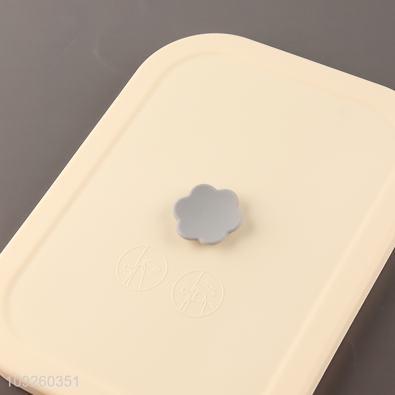 New Product 4-Compartment Silicone Bento Lunch Box for Kids & Adults