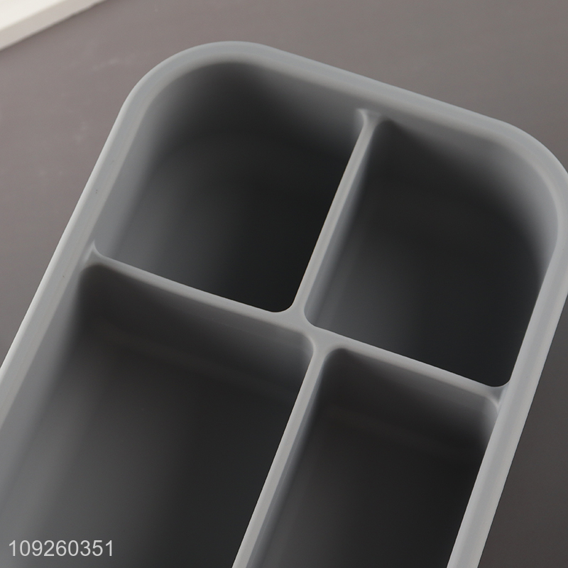 New Product 4-Compartment Silicone Bento Lunch Box for Kids & Adults