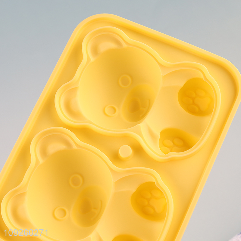 New Arrival 3D Bear Ice Cube Molds Flexible Silicone Ice Cube Tray