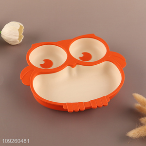High Quality Baby <em>Plate</em> Cute Owl Shaped Silicone Baby Toddler <em>Plate</em>