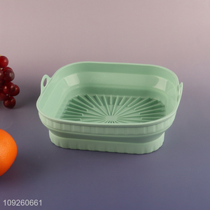 Wholesale Rectangular Silicone Air Fryer Liner Collapsible Air Fryer Silicone Pot