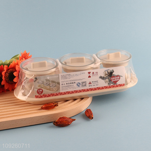 Good Quality Glass Spice Jar Set Glass Seasoning Container Set with Spoons