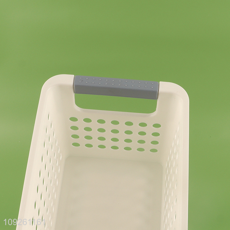 China supplier household hollow plastic storage basket with handle