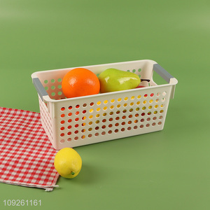 China supplier household hollow plastic storage basket with handle