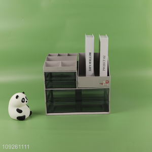 Low price household desktop organizer plastic storage box pen holder