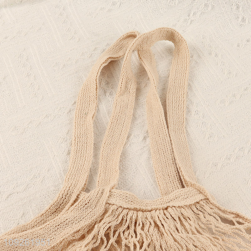 Hot selling hollow portable shopping bag net bag with handle