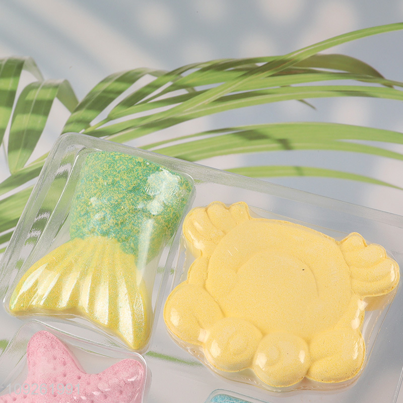 Hot selling 4pcs ocean series bath ball handmade bath bomb gifts box