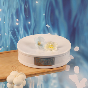 China products household bathroom accessories ceramic soap holder soap plate for sale