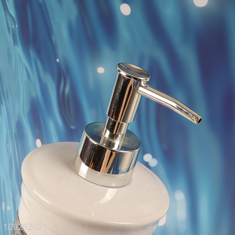 Top selling bathroom accessories ceramic liquid soap dispenser for household