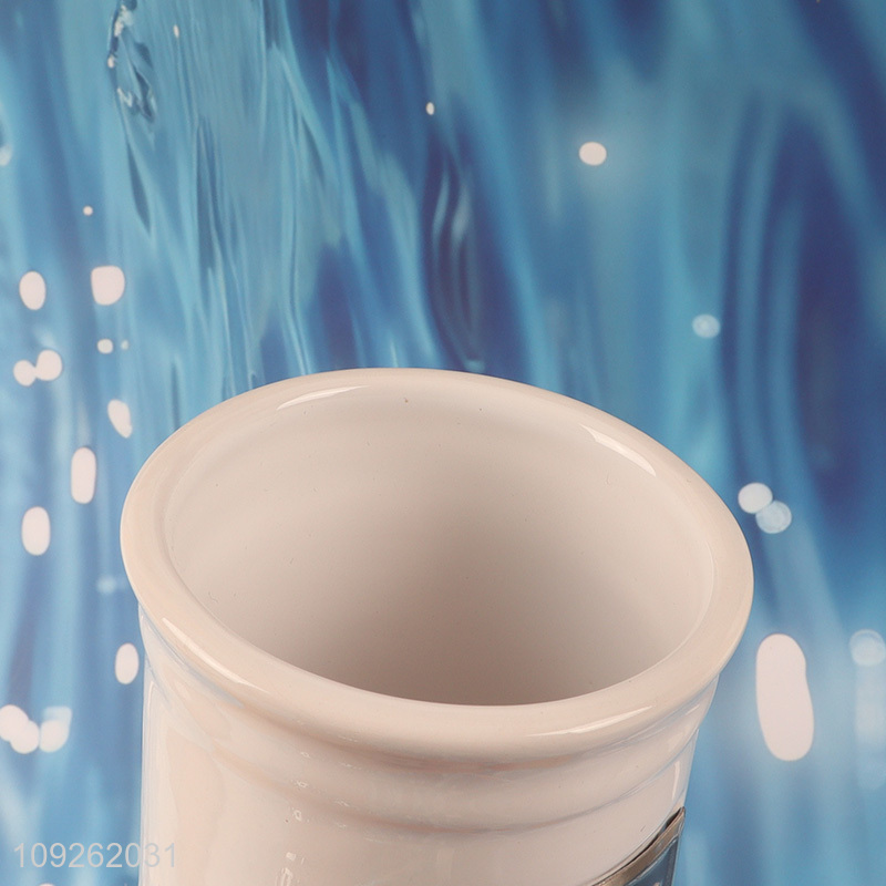 China factory home hotel bathroom accessories ceramic mouthwash cup toothbrush cup