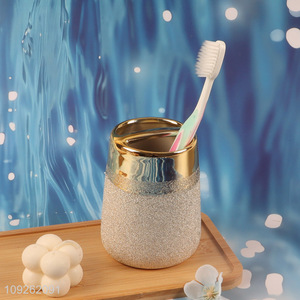 Online wholesale household ceramic toothbrush holder for bathroom accessories