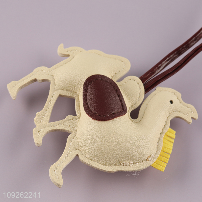 High Quality Camel Keychain Bag Charm PU Leather Keychain Pendant for Women Girls