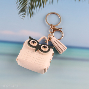 High Quality Owl Keychain Coin Purse PU Leather Bag Charm Purse Handbag Pendant