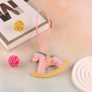 High Quality Rocking Horse Keychain Bag Charm PU Leather Keychain Purse Pendant