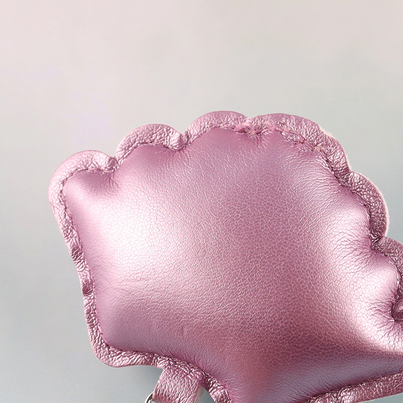 Factory Price Shell Keychain PU Leather Bag Charm Purse Cute Handbag Purse Accessories