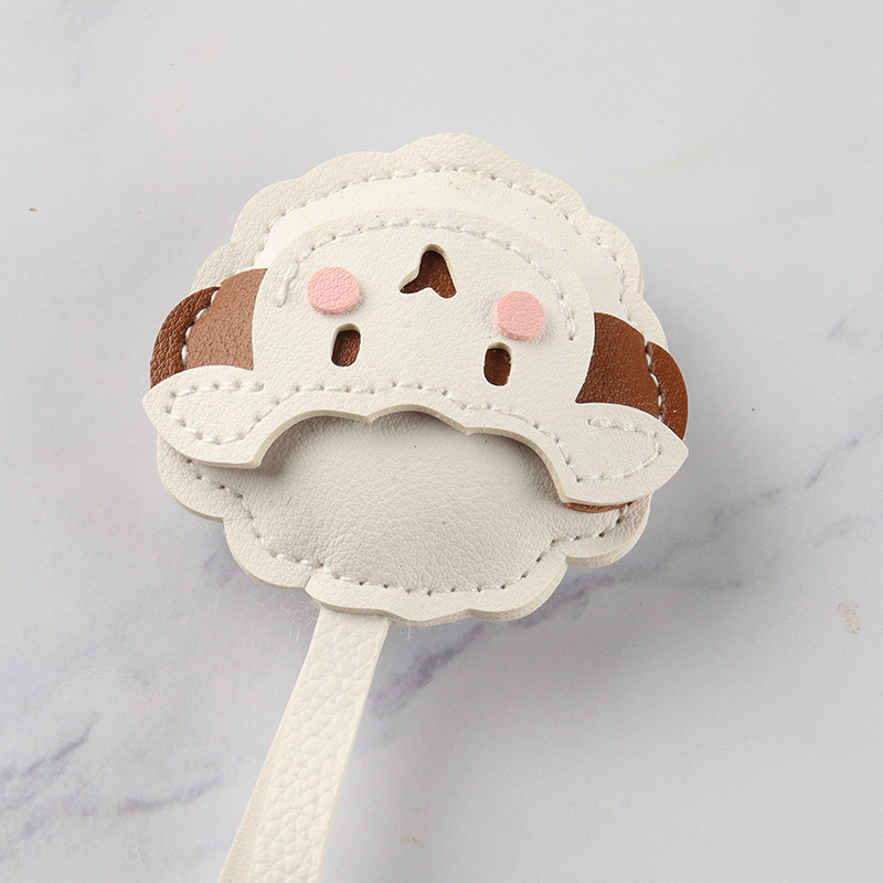 Good Quality Sheep Keychain Pendant Cute PU Leather Keychain Bag Purse Pendant