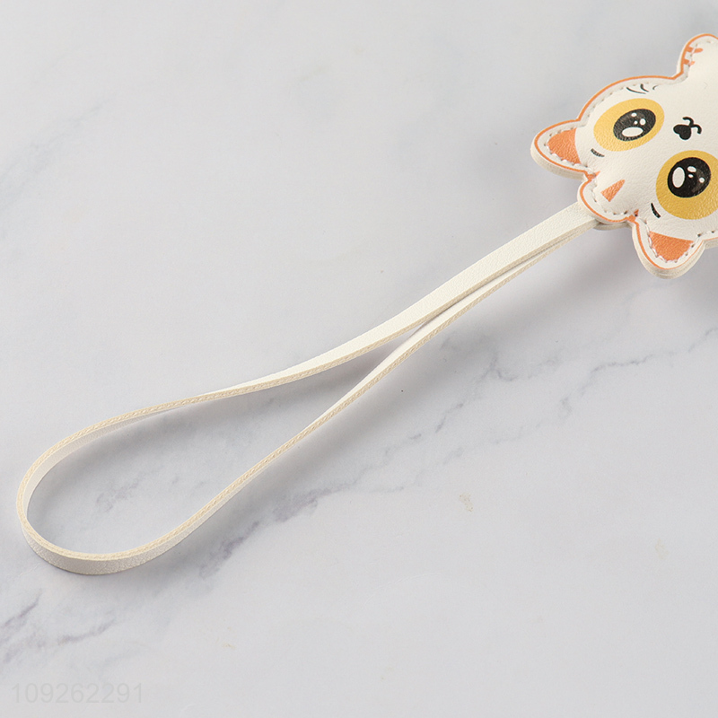 China Wholesale Cat Keychain Pendant Cute PU Leather Bag Charm Keychain Bag Pendant