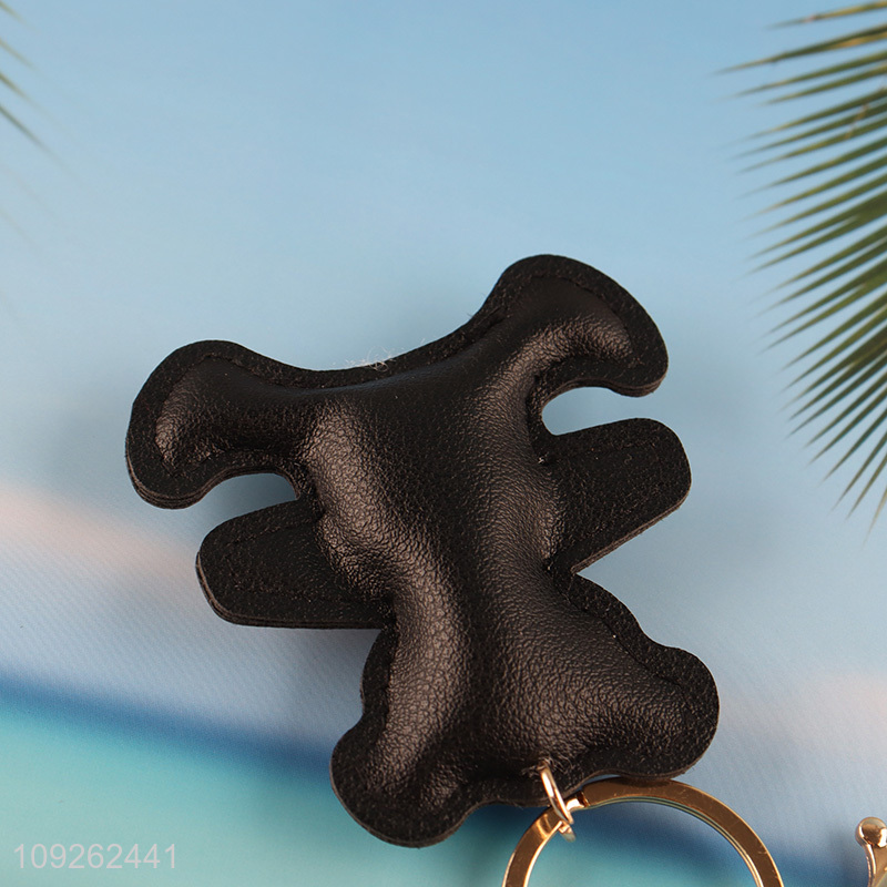 Factory Price Bear Keychain PU Leather Keychain Bag Purse Pendant for Women Handbag