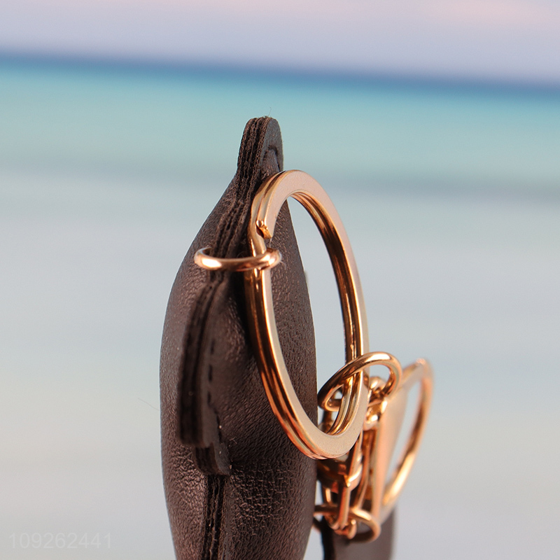 Factory Price Bear Keychain PU Leather Keychain Bag Purse Pendant for Women Handbag