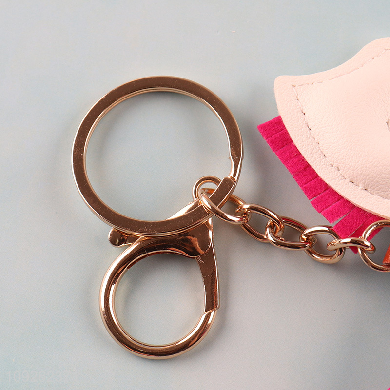 Factory Supply Rocking Horse Keychain PU Leather Keychain Purse Pendant for Women Gilrs