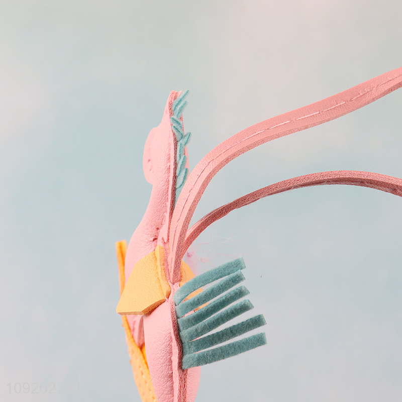 High Quality Rocking Horse Keychain Bag Charm PU Leather Keychain Purse Pendant