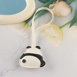 New Arrival Panda Keychain Pendant PU Leather Bag Charm Key Chain Accessories