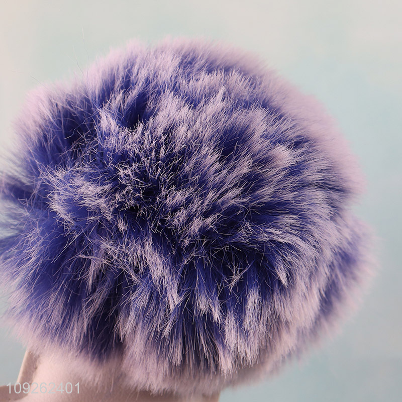 Good Quality Dog Keychain Fluffy Faux Fur Ball Keychain Bag Charm Backpack Pendant