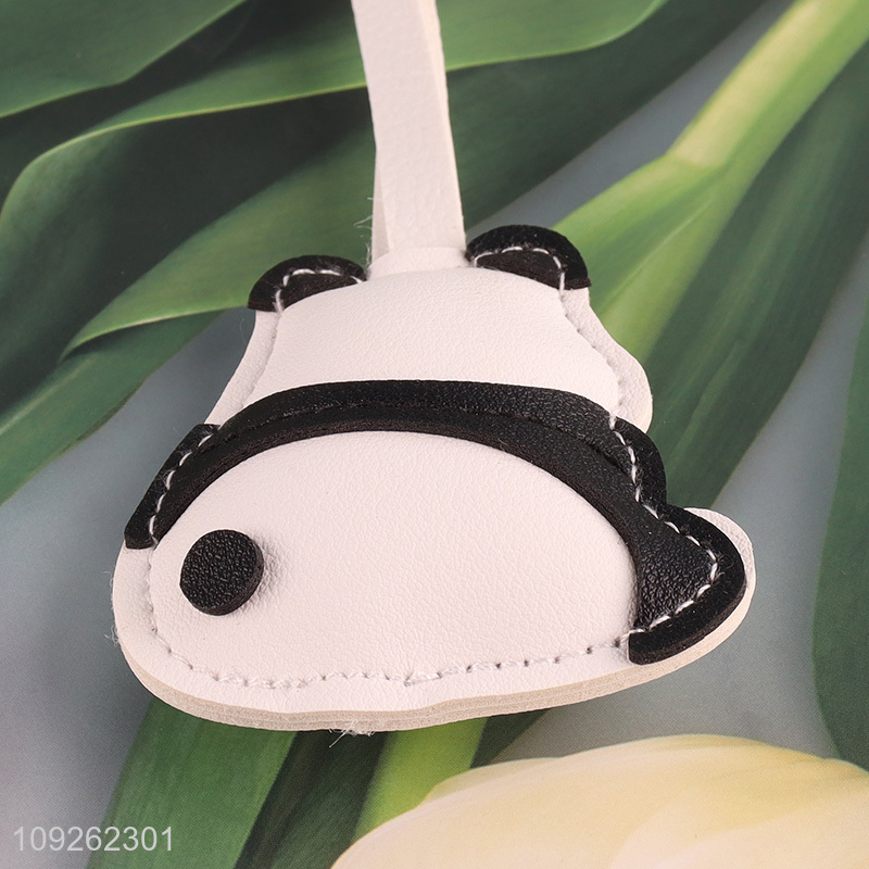 New Arrival Panda Keychain Pendant PU Leather Bag Charm Key Chain Accessories