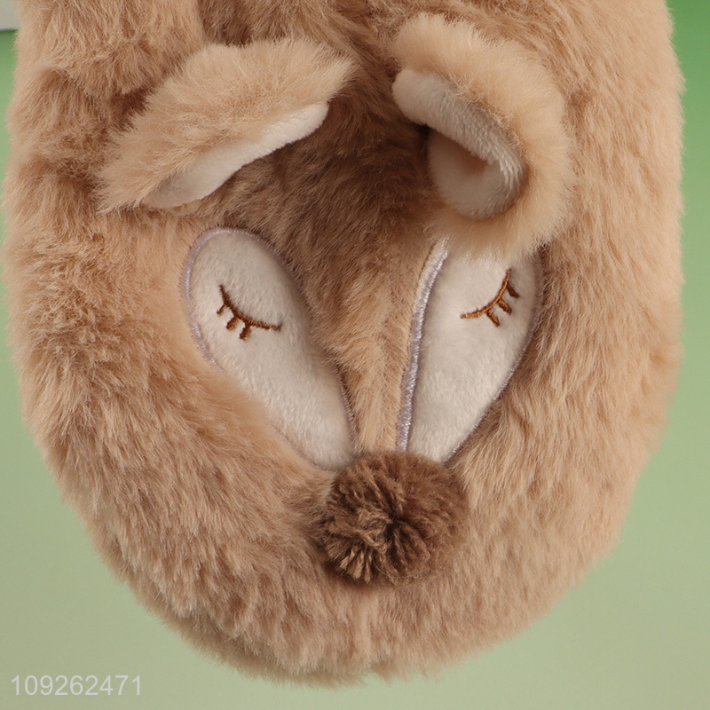 Hot selling cartoon plush warm winter polyester slippers home slippers for indoor