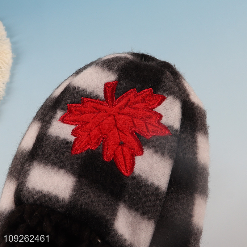 China factory non-slip winter warm plush polyester slippers home slippers