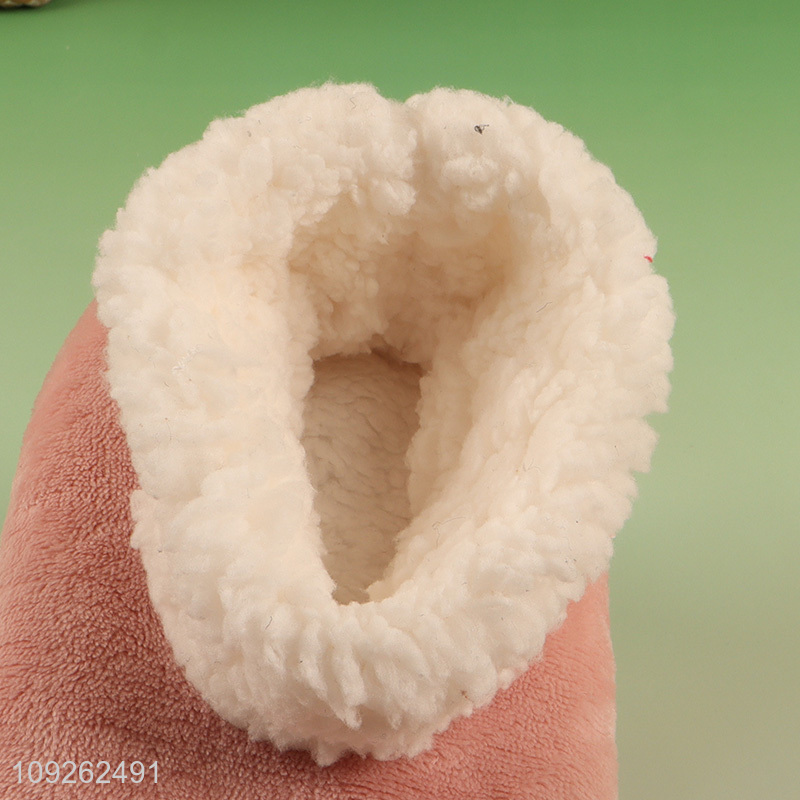 Popular products pink winter warm plush polyester slippers home slippers