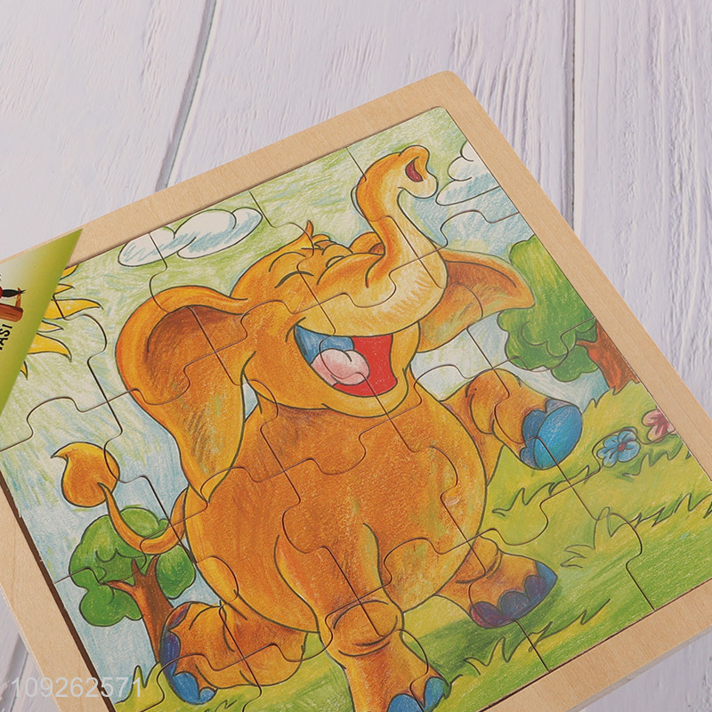 China factory elephant pattern kids wooden puzzle toys educational toys