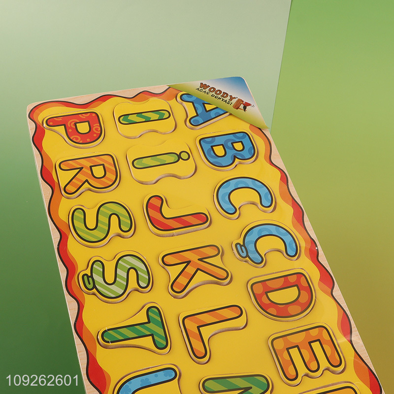 Yiwu market children letter wooden puzzle toys educational toys for sale