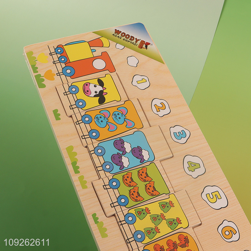 Low price cartoon children wooden puzzle toys educational toys for sale