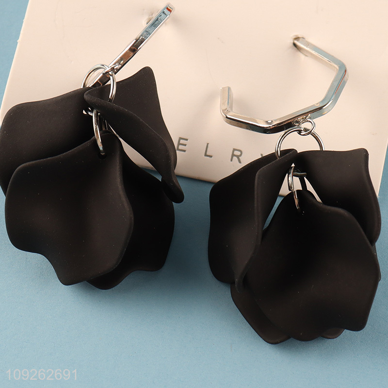 Wholesale Petal Drop Dangle Earrings Flower Statement Earring for Women