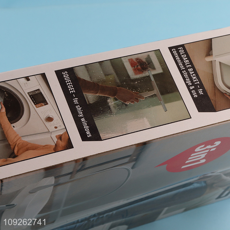 Wholesale 3PCS Cleaning Kit Flat Mop Collapsible Bucket and Window Squeegee Set