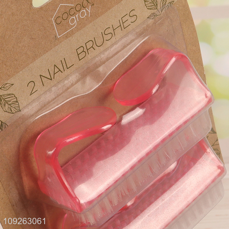 Top selling 2pcs nail supplies plastic nail brush cleaning brush