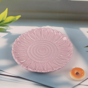 China supplier sunflower shape ceramic tableware plate for home restaurant
