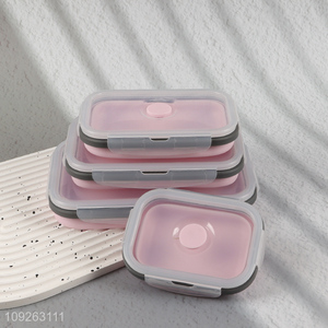 Top selling 4pcs silicone school office lunch box food container wholesale