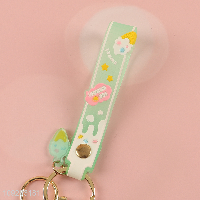 Factory price cartoon ice cream rabbit keychain key rings for sale