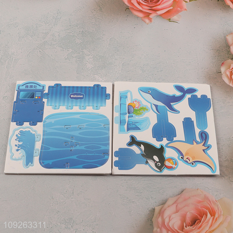 Good selling paper children 3d puzzle toys educational toys oceanarium jigsaw toys