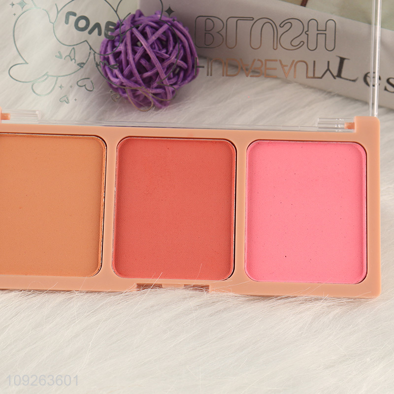 Factory Supply 3 Colors Blush Palette Ultra-Soft Blush Makeup Palette for Women