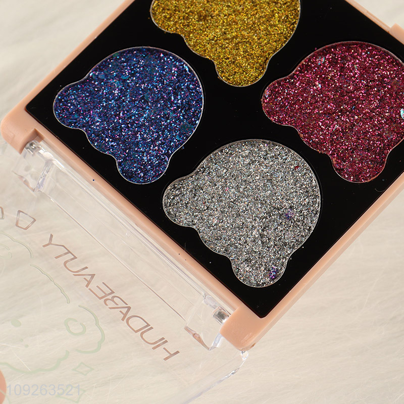 Wholesale 4 Colors Shimmer Eyeshadow Palette Waterproof Long-Lasting Makeup Eyeshadow