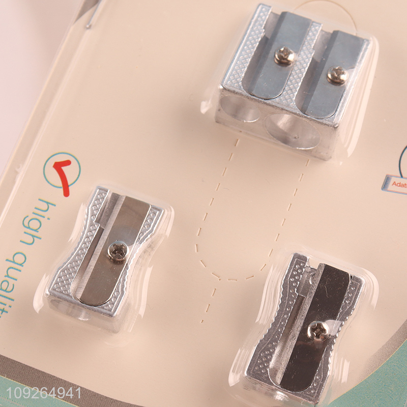 Factory Price 3PCS Manual Pencil Sharpeners Set Office School Student Supplies