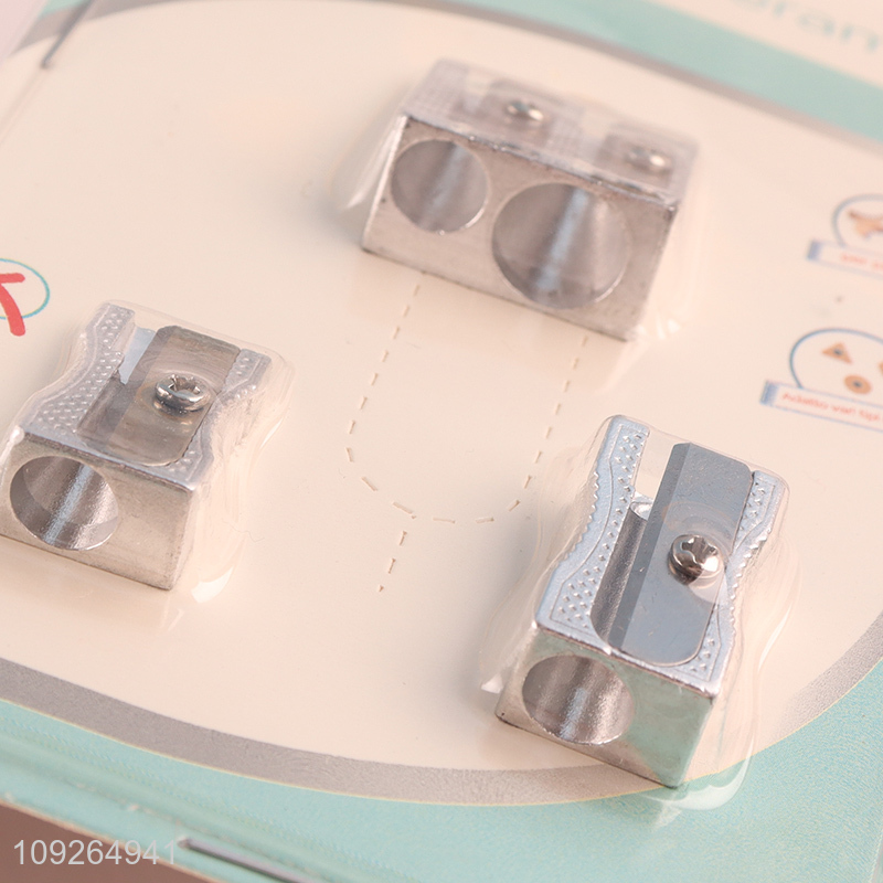 Factory Price 3PCS Manual Pencil Sharpeners Set Office School Student Supplies