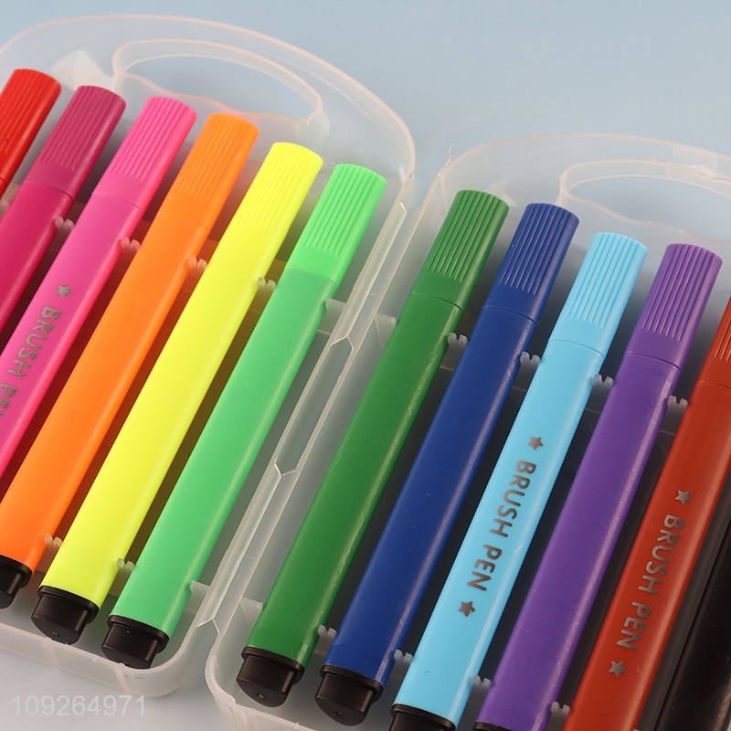 China Factory 12 Colors Non-Toxic Washable Watercolor Marker Pens Set for Kids