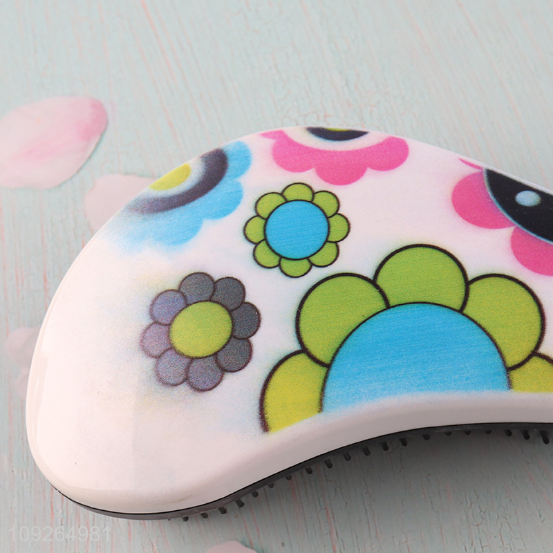 Good Quality Floral Print Massage Comb Detangling Hair Brush for Women Girls