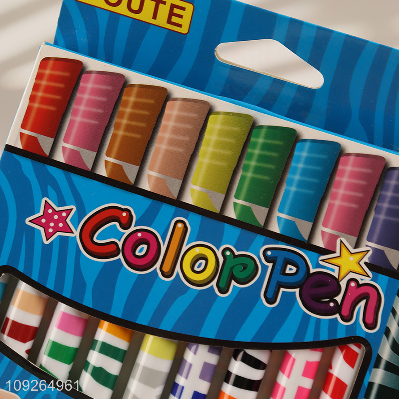 Online Wholesale 10PCS 20 Colors Dual Tip Watercolor Marker Pens for Kids Drawing