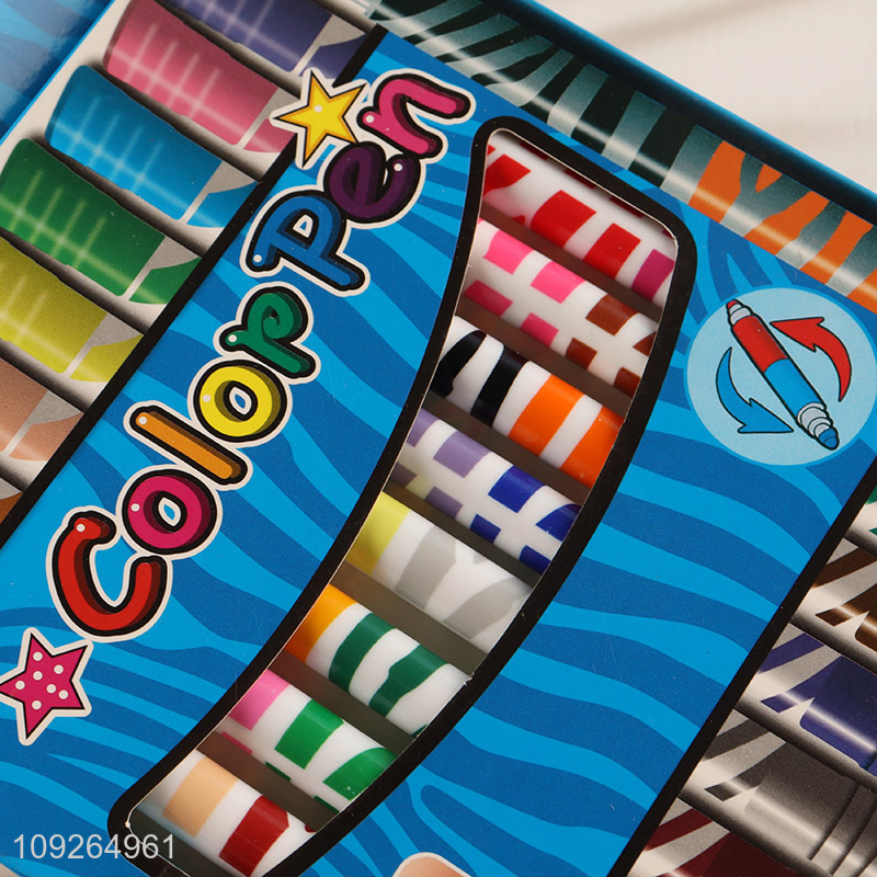 Online Wholesale 10PCS 20 Colors Dual Tip Watercolor Marker Pens for Kids Drawing